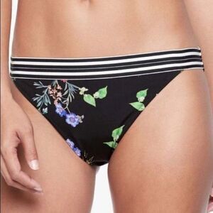 Athleta Floral Bikini Bottom Black Size Small
